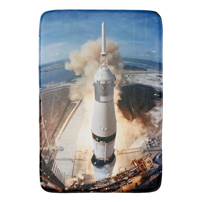 Saturn V Rocket launch 1969 Apollo Spacecraft Bath Mat (Front Vertical)