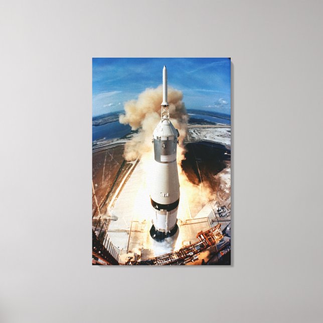 Saturn V Rocket launch 1969 Apollo Spacecraft Canvas Print (Front)