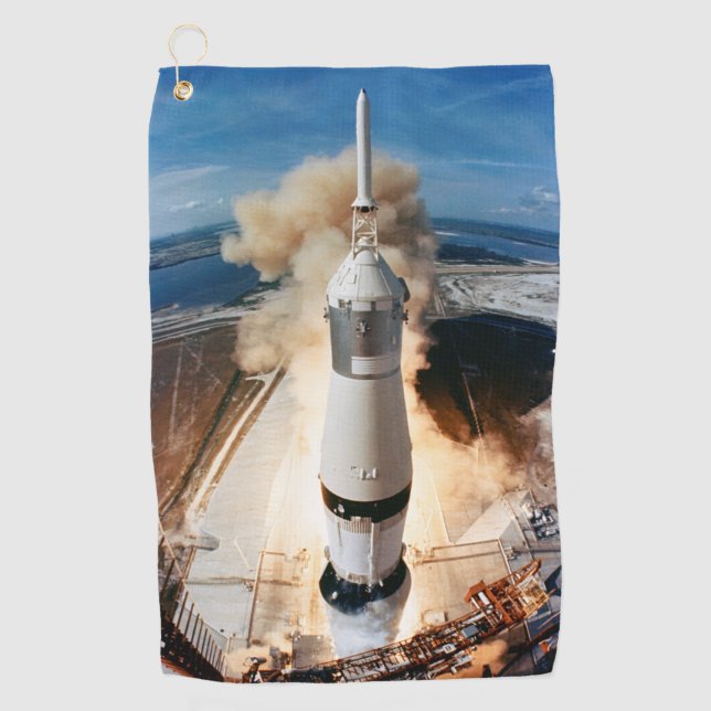 Saturn V Rocket launch 1969 Apollo Spacecraft Golf Towel (Front)