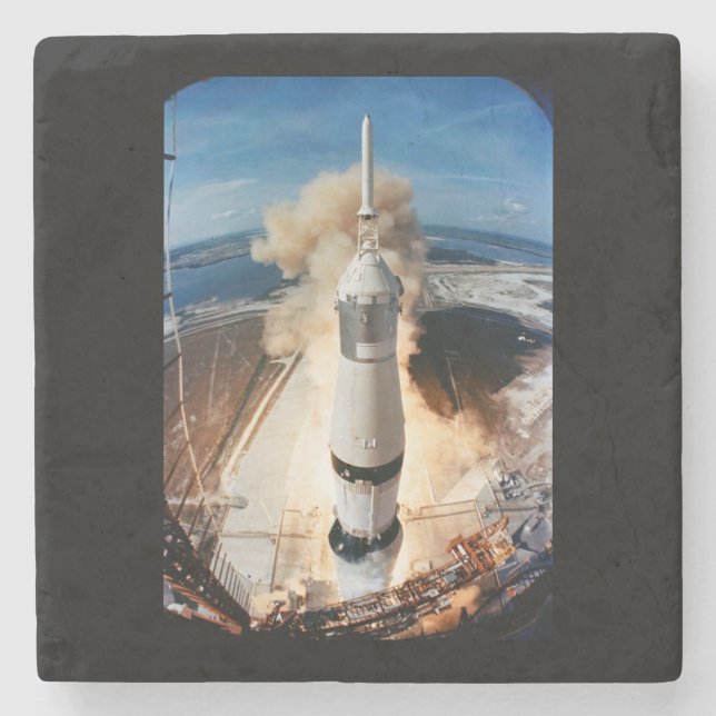 Saturn V Rocket launch 1969 Apollo Spacecraft Stone Coaster (Front)