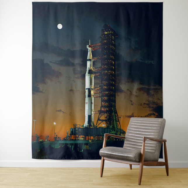 Saturn V Space Rocket Launch NASA photo Tapestry (In Situ)