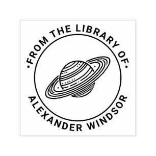 Saturn with Rings #4 Library Book Name Self-inking Stamp