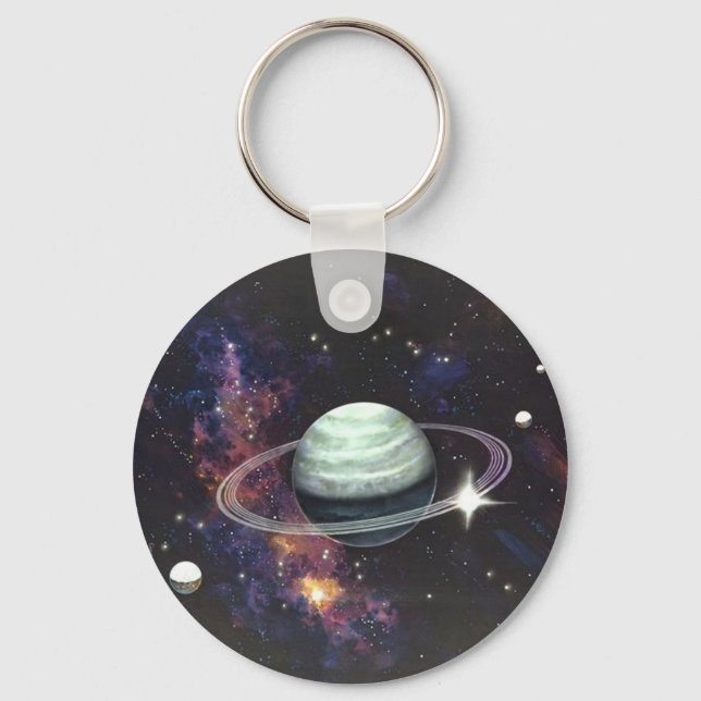 Saturn with Rings Key Ring (Front)