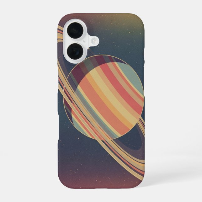 Saturne Stylisée Vintage iPhone 16 Case (Back)