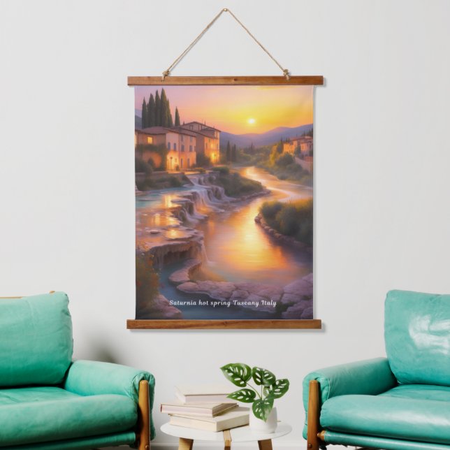 Saturnia Hot Springs Tuscany Italy Painting  Hanging Tapestry (Living Room)