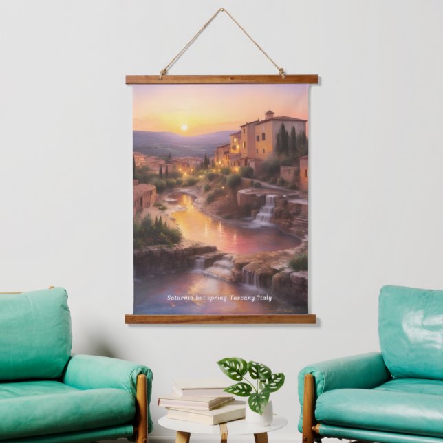 Saturnia Hot Springs Tuscany Italy Sunset  Hanging Tapestry (Living Room)