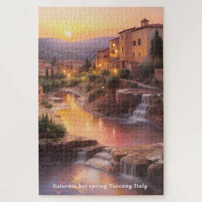 Saturnia Hot Springs Tuscany Italy Sunset  Jigsaw Puzzle (Vertical)
