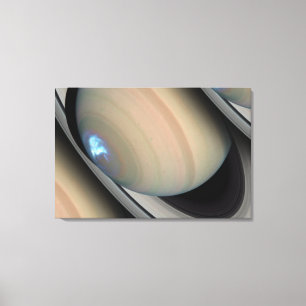 Saturn's Dynamic Auroras Canvas Print
