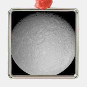 Saturn's icy moon Rhea Metal Tree Decoration