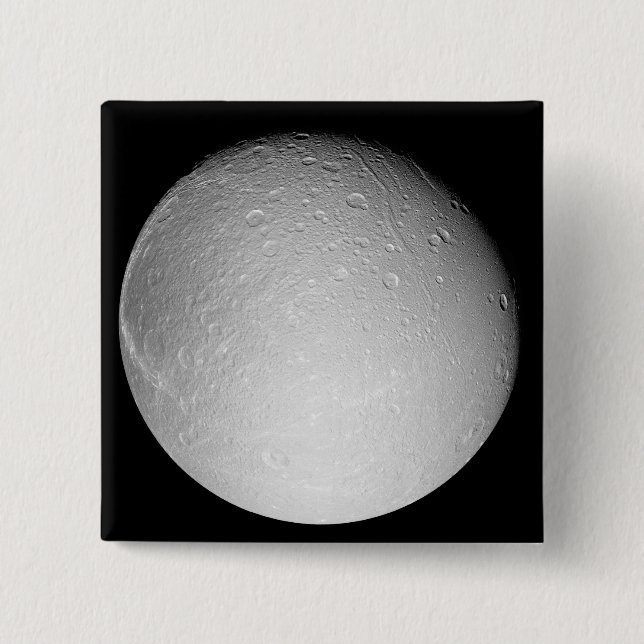 Saturn's moon Dione 15 Cm Square Badge (Front)