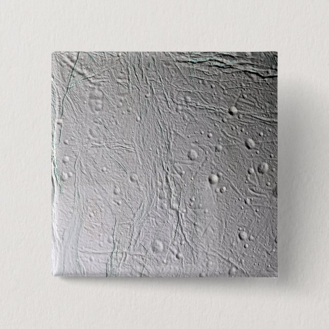 Saturn's moon Enceladus 4 15 Cm Square Badge (Front)