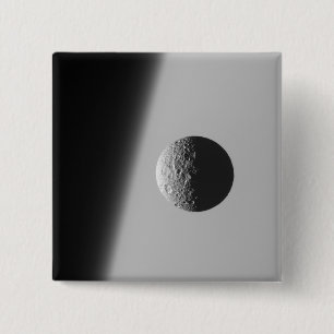 Saturn's moon Mimas 15 Cm Square Badge