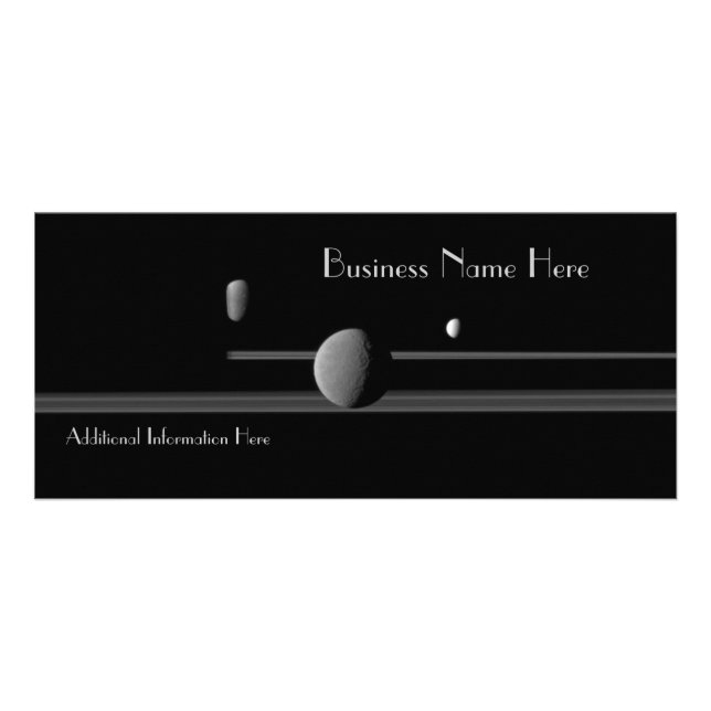 Saturn's Moons 2012 Calendar Business Rack Card (Front)