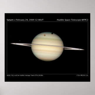 Saturns Moons Transit Astronomy Poster