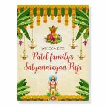 Satyanarayan katha Welcome sign Indian pooja signs