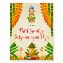 Satyanarayan Puja Welcome sign Indian welcome sign