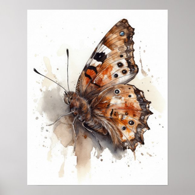 Satyr Butterfly Art Print Poster (Front)