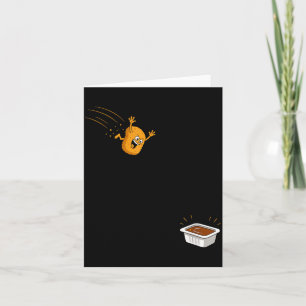 Sauce Dive Funny Flying Chicken Nugget Cartoon Card