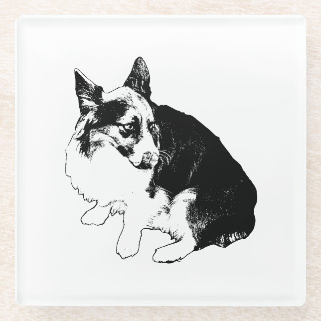 Saucer Sentinel Glass Coaster (Front)