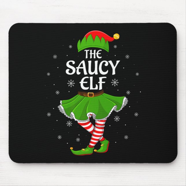 Saucy Elf Christmas Family Girls Women Elf Squad X Mouse Mat (Front)