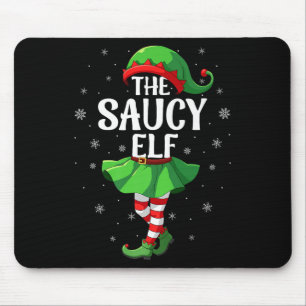 Saucy Elf Christmas Girls Women Elf Squad Xmas Fam Mouse Mat