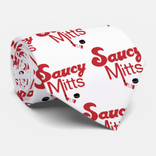 Saucy Mitts Hockey Tie Red