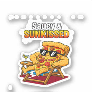 Saucy Sunkissed Pizza Slice Summer Beach Vacation