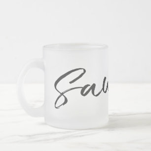 Saudade Black Frosted Glass Coffee Mug