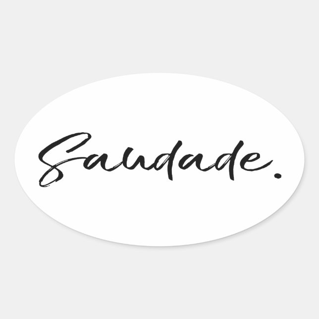 Saudade Black Oval Sticker (Front)