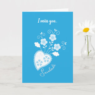 Saudade means I miss you Portuguese heart Card