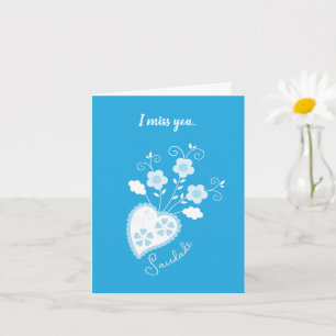 Saudade means I miss you Portuguese heart Card