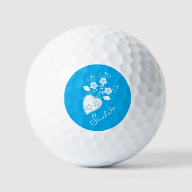 Saudade means I miss you Portuguese heart Golf Balls (Front)