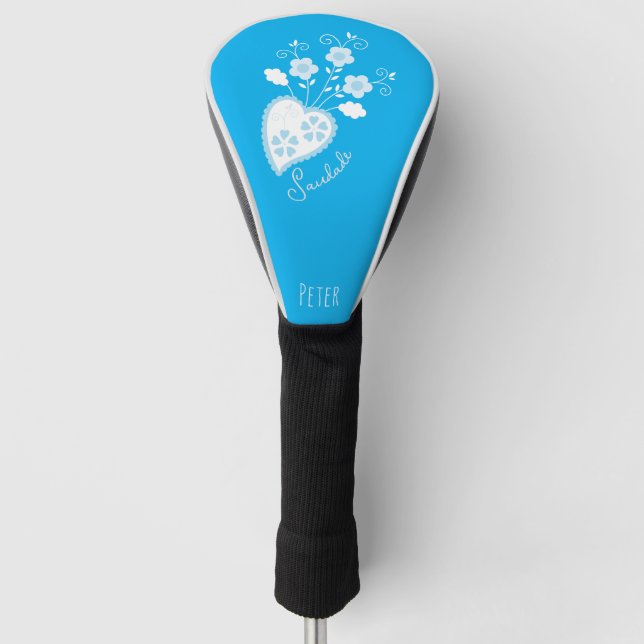 Saudade means I miss you Portuguese heart Golf Head Cover (Front)