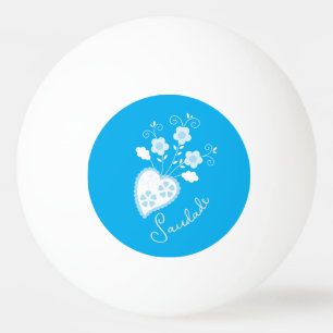 Saudade means I miss you Portuguese heart Ping Pong Ball