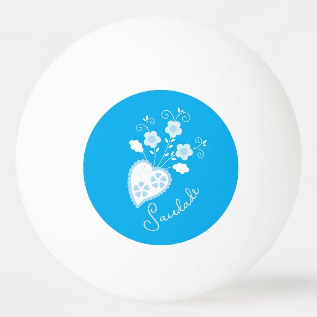 Saudade means I miss you Portuguese heart Ping Pong Ball (Front)