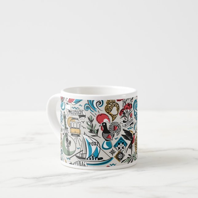 Saudade // popular motifs from Portugal Espresso Cup (Front Left)