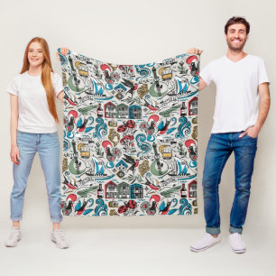 Saudade // popular motifs from Portugal Fleece Blanket
