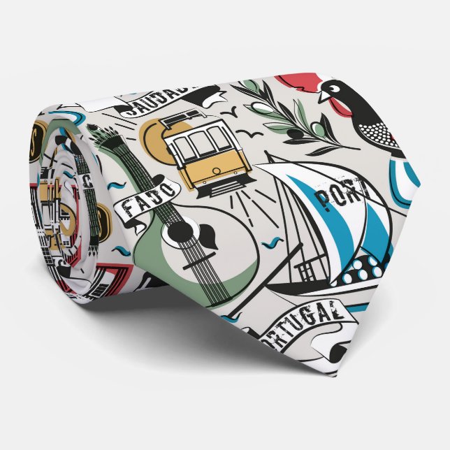 Saudade // popular motifs from Portugal Tie (Rolled)