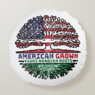 Saudi Arabia Arabian US American USA United States Round Cushion