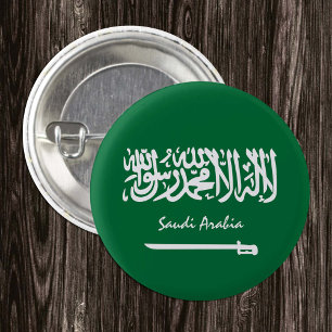 Saudi Arabia button, patriotic Saudi Arabian Flag 3 Cm Round Badge