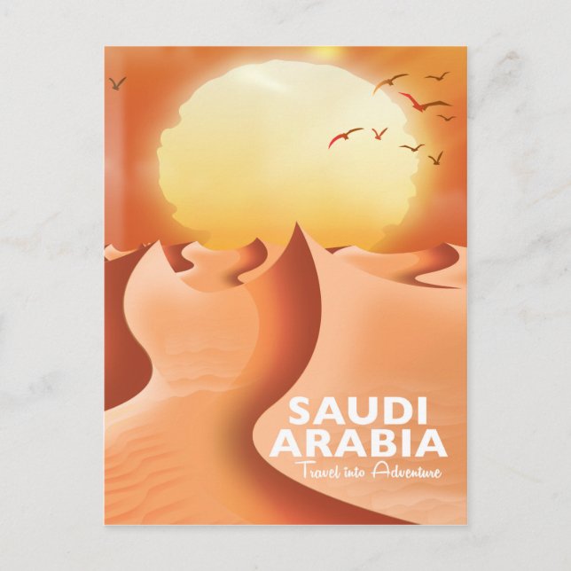 Saudi Arabia By Air travel poster Postcard (Front)