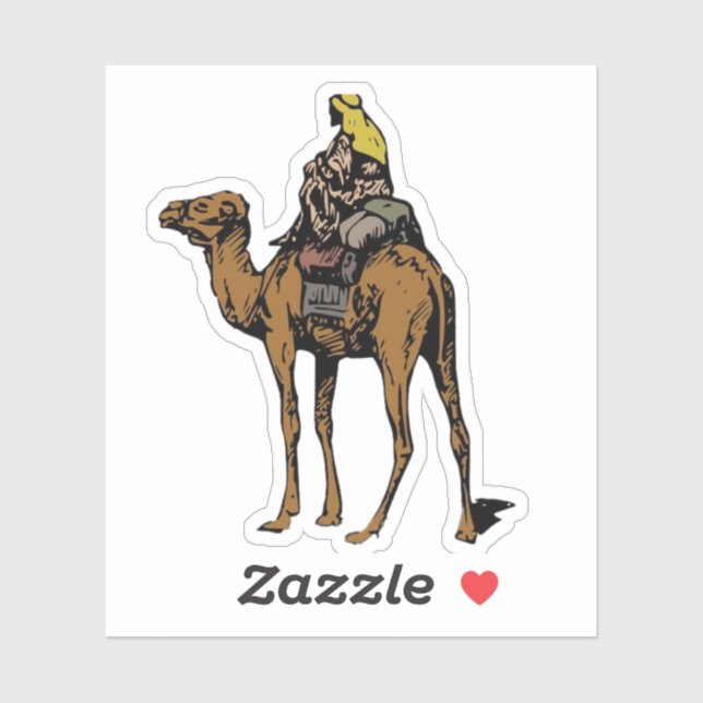 saudi arabia culture a man on a camel sticker (Sheet)