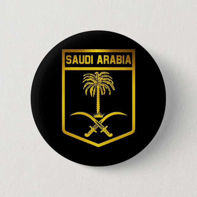 Saudi Arabia Emblem 6 Cm Round Badge (Front)