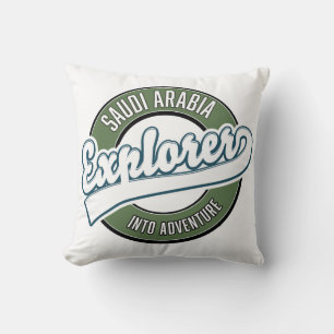 Saudi Arabia explorer into adventure logo Classic Cushion