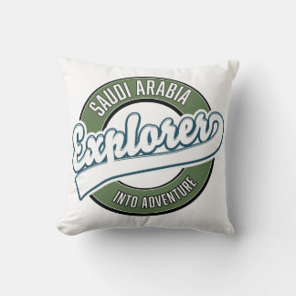 Saudi Arabia explorer into adventure logo Classic  Cushion