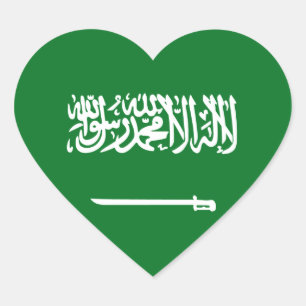 Saudi Arabia Flag Heart Sticker