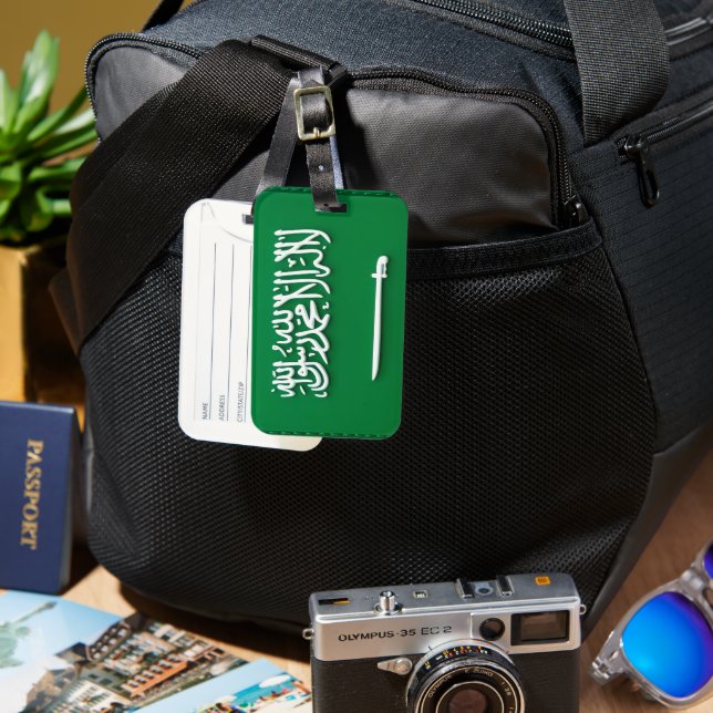 Saudi Arabia Flag Luggage Tag – Stylish Travel ID  (Front & Back)