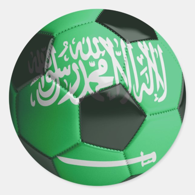 Saudi Arabia flag Soccer Ball Classic Round Sticker (Front)