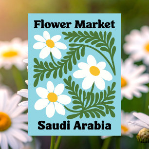 Saudi Arabia Flower Market White Daisy Postcard