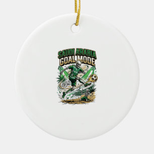Saudi Arabia Goal Mode Skeleton Striker Nations Dy Ceramic Tree Decoration